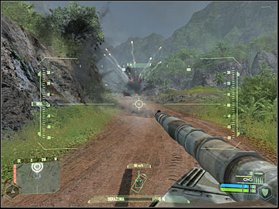 You could also go back to the previous hill in order to take out some of the visible RPG soldiers - Mission 5 - part 2 | Mission 5 - Onslaught - Mission 5 - Onslaught - Crysis Game Guide