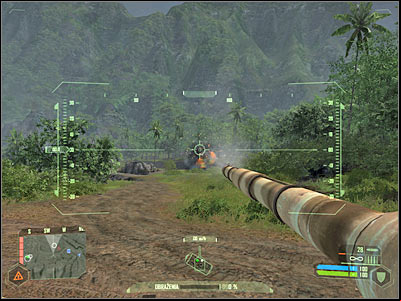 The second tank attacked me from the left - Mission 5 - part 3 | Mission 5 - Onslaught - Mission 5 - Onslaught - Crysis Game Guide