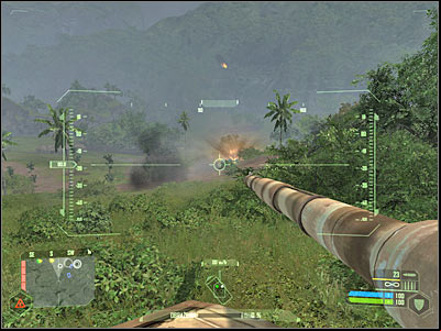 Keep moving south, because thats where youll find your first AA gun - Mission 5 - part 4 | Mission 5 - Onslaught - Mission 5 - Onslaught - Crysis Game Guide