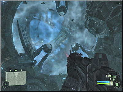 You shouldnt have any major problems going through the forcefields - Mission 7 - part 3 | Mission 7 - Core - Mission 7 - Core - Crysis Game Guide