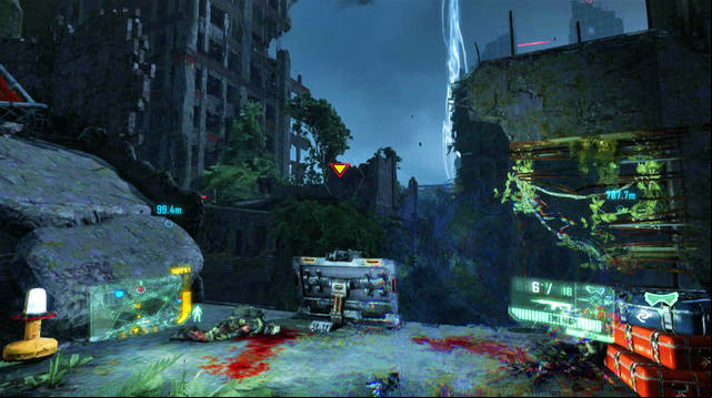 Before the path leading up to the next objective, you need to disarm, or walk around the mines - Destroy the second defense system - Only Human - Crysis 3 - Game Guide and Walkthrough