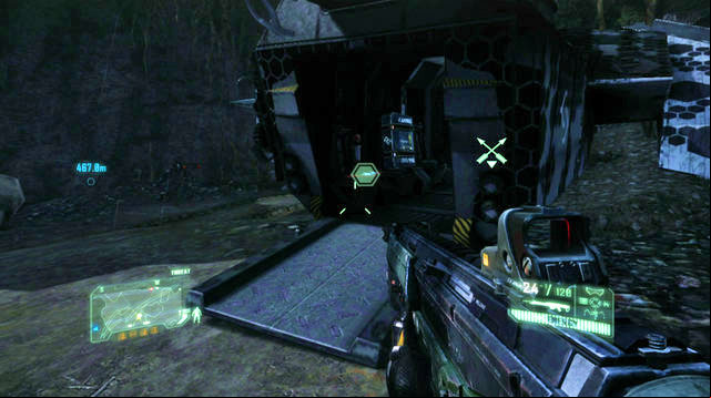 After you disarm the mines, go to the plane wreck - Destroy the second defense system - Only Human - Crysis 3 - Game Guide and Walkthrough