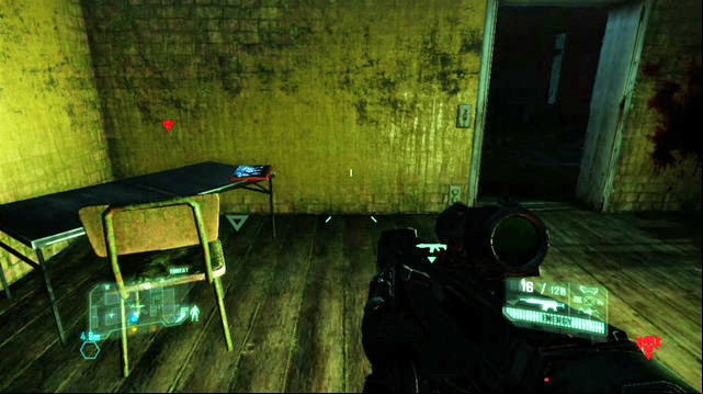Once you reach the zipline that is your target, walk over to the room to its left, before you actually take the zipline - Safeties Off - CELL intel data and posters - Crysis 3 - Game Guide and Walkthrough