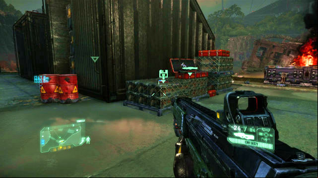 To the left of the large gate, which you can open with the console - Red Star Rising - CELL intel data and posters - Crysis 3 - Game Guide and Walkthrough