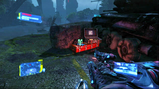 To the right of the cave, there is an APC with the data on its left - Only Human - CELL intel data and posters - Crysis 3 - Game Guide and Walkthrough