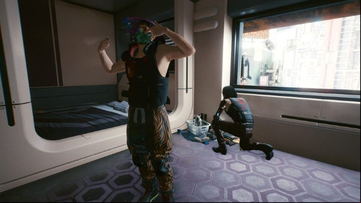 After a short scene you will be moved to the apartment and the cat will permanently stay at your bedside - Cyberpunk 2077: How to get / adopt a cat? - Exploration - Cyberpunk 2077 Guide