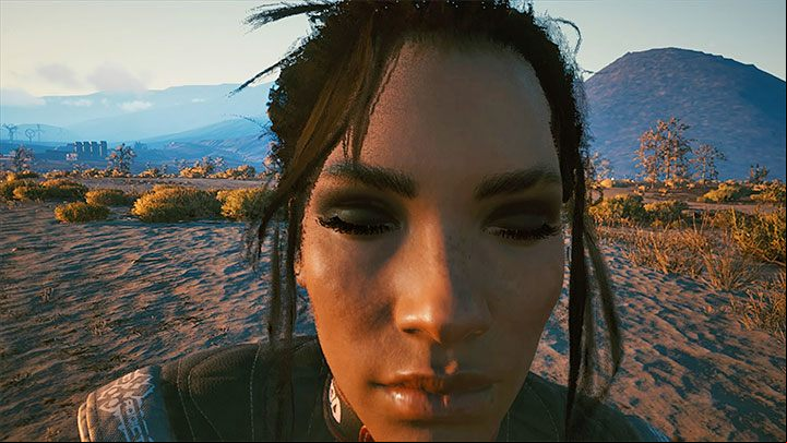 At the end of Riders on the Storm quest, use the dialogue options to refer to the events from the previous night - Cyberpunk 2077: Panam Palmer - romances/sex - Romances - Cyberpunk 2077 Guide