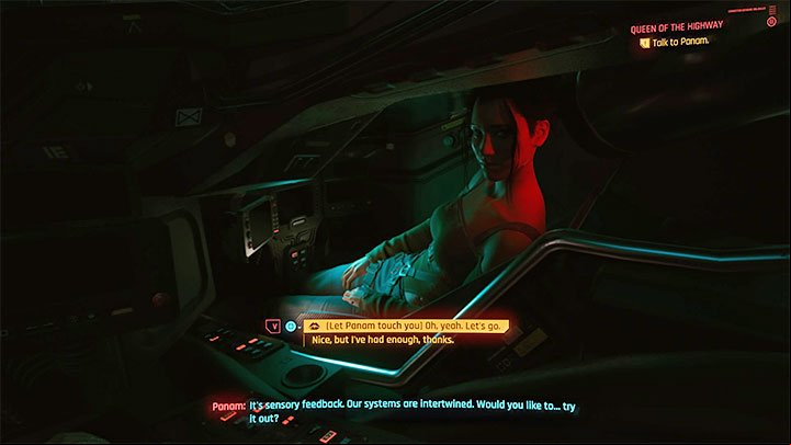 Panam's last story mission is the Queen of the Highway in which V is learning how to control the Basilisk - Cyberpunk 2077: Panam Palmer - romances/sex - Romances - Cyberpunk 2077 Guide