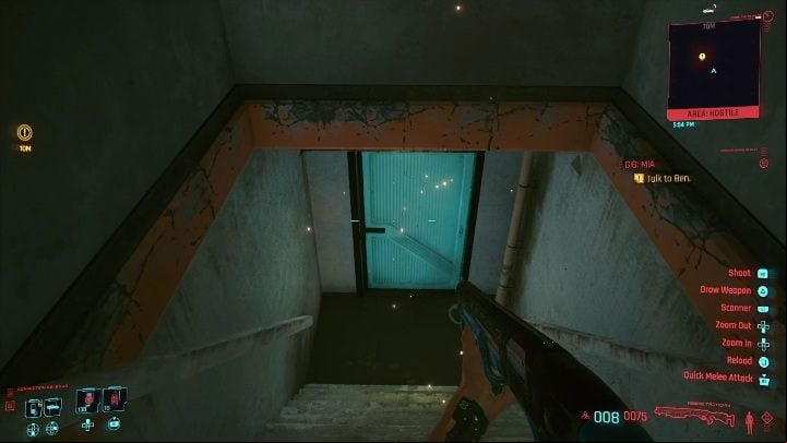 To get to Ben you need either a high enough Body attribute or the Access Token that opens the door - Cyberpunk 2077: SOS: Merc Needed, Badlands - Gigs, walkthrough, map - Badlands - Cyberpunk 2077 Guide
