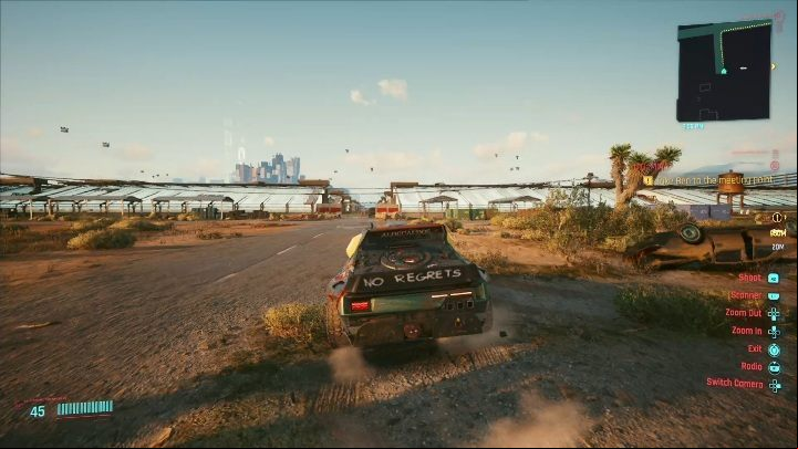 After talking to Ben, take him outside and then enter the car - Cyberpunk 2077: SOS: Merc Needed, Badlands - Gigs, walkthrough, map - Badlands - Cyberpunk 2077 Guide