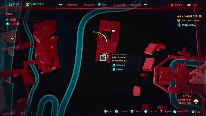 Location: northern part of Westbrook, North Oak - Cyberpunk 2077: Agent Saboteur - gigs, walkthrough, map - Westbrook - Cyberpunk 2077 Guide