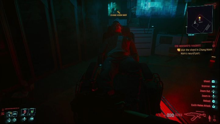 With it, go back to Chang Hoon Nama, load the information and talk to him - Cyberpunk 2077: SOS: Merc Needed, Westbrook - gigs, walkthrough, map - Westbrook - Cyberpunk 2077 Guide