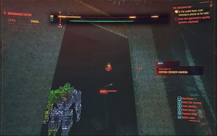Then reset the recording to start analysis - Cyberpunk 2077: The Information walkthrough - Act 1 - Cyberpunk 2077 Guide