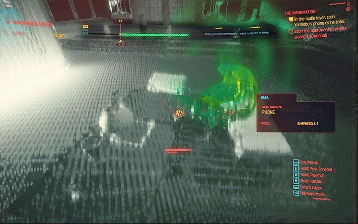 Fast forward the recording a little bit - Cyberpunk 2077: The Information walkthrough - Act 1 - Cyberpunk 2077 Guide