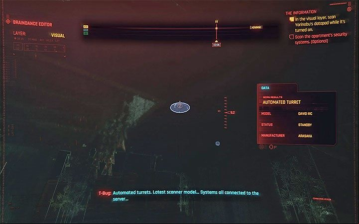 After completing the target related eavesdropping the conversation, return to the visual layer - Cyberpunk 2077: The Information walkthrough - Act 1 - Cyberpunk 2077 Guide