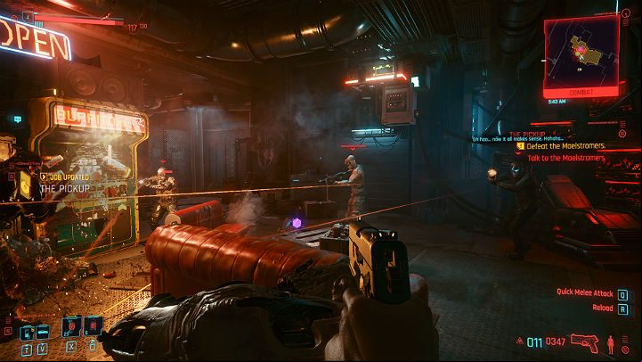 Attacking the Maelstrom is connected with a shootout and escaping through the service shaft - Cyberpunk 2077: The Pickup walkthrough - Act 1 - Cyberpunk 2077 Guide