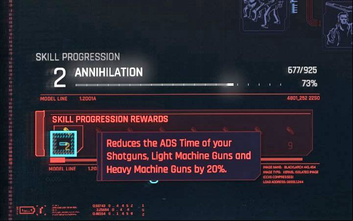 You can track your progress in developing a given skill in the window of its tree, i - Cyberpunk 2077: What activities develop Vs skills? - V - main character - Cyberpunk 2077 Guide