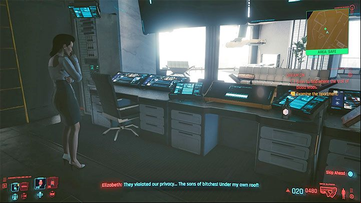 The traces will eventually lead you to a closed door - Cyberpunk 2077: Dream On walkthrough - Exploration - Cyberpunk 2077 Guide