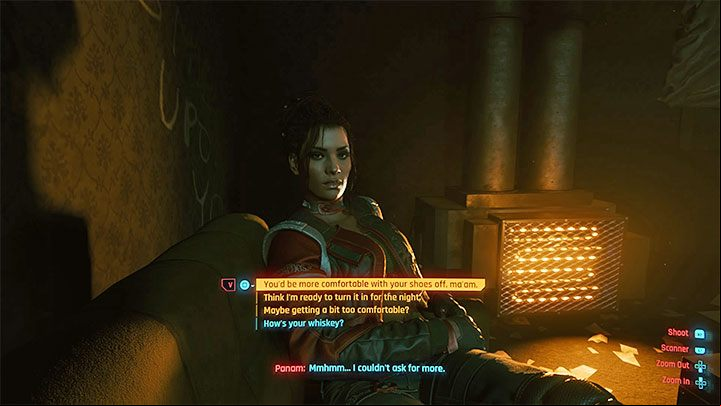 Talk to Panam and Saul and sit down on the couch - Cyberpunk 2077: Riders on the Storm walkthrough - Storyline quests - Cyberpunk 2077 Guide