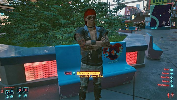 All you have to do is return to James in Japantown in Westbrook, and as you already know his location, it will be shown on the map - Cyberpunk 2077: The Highwayman walkthrough - Exploration - Cyberpunk 2077 Guide