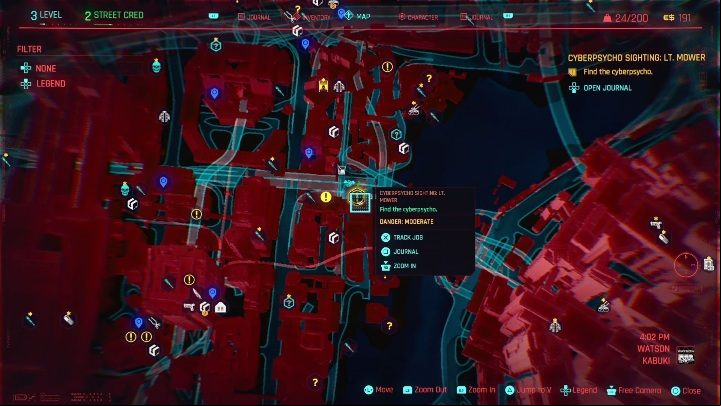 You will find Lieutenant Mower in the building, in the eastern part of Watson, in Kubaki district - Cyberpunk 2077: Lt. Mower - cyberpsycho sighting walkthrough - Cyberpsycho Sighting - mini-bosses - Cyberpunk 2077 Guide
