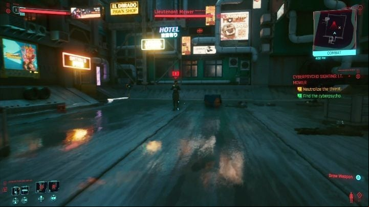 How to start: Complete The Rescue and find your opponent on the map - Cyberpunk 2077: Lt. Mower - cyberpsycho sighting walkthrough - Cyberpsycho Sighting - mini-bosses - Cyberpunk 2077 Guide