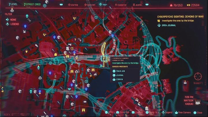 Matt Liaw is on an unfinished part of the road, in the northern part ofWatson, in the Kubaki district - Cyberpunk 2077: Demons of War - cyberpsycho sighting walkthrough - Cyberpsycho Sighting - mini-bosses - Cyberpunk 2077 Guide