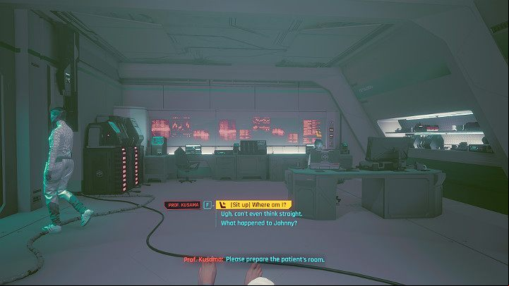 After the conversation with Johnny, you will wake up in the operating room - Cyberpunk 2077: Corporate Ending - Arasaka - Endings - Cyberpunk 2077 Guide