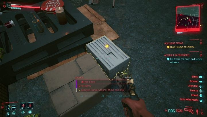 Hiding place: find a makeshift table in the guarded area - Cyberpunk 2077: All Perk shards - Secrets & Collectibles - Cyberpunk 2077 Guide