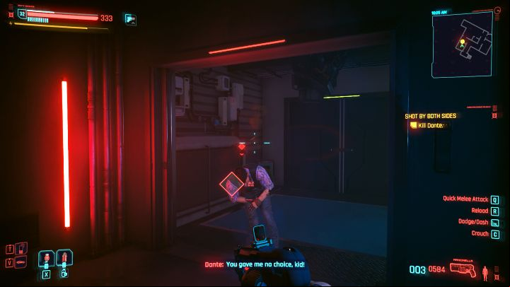 Dante from Militech will appear in the room - Cyberpunk Phantom Liberty: Shot by Both Sides - walkthrough - Side quests - Cyberpunk 2077 Guide
