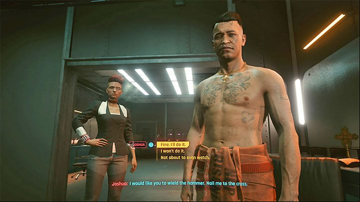 After Rachel appears in the dressing room, you will have three options of behavior - Cyberpunk 2077: ion/They Wont Go When I Go walkthrough - Exploration - Cyberpunk 2077 Guide