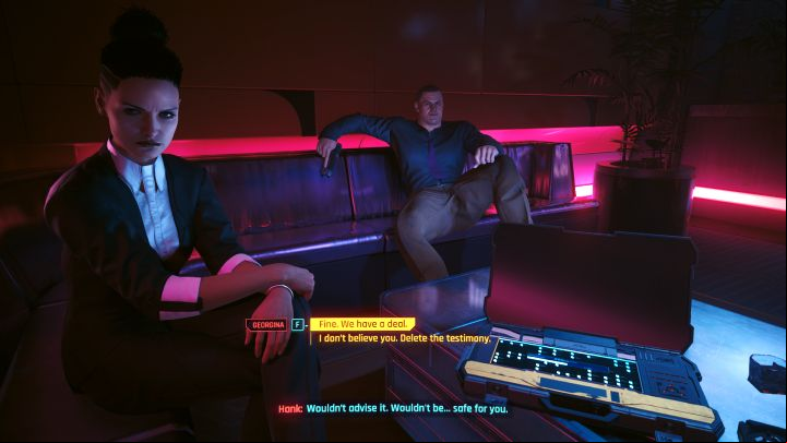 After entering the room where Georgina and Hank are staying, the confrontation will begin - Cyberpunk Phantom Liberty: Gig: Heaviest of Hearts - walkthrough - Gigs - Cyberpunk 2077 Guide