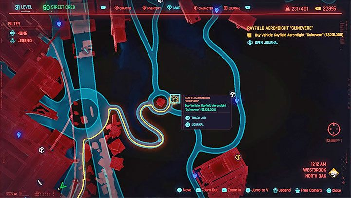 The place to buy the car is North Oak in Westbrook - Cyberpunk 2077: How to get Rayfield Aerondight? - Exploration - Cyberpunk 2077 Guide