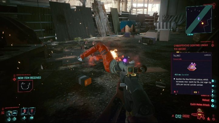 After neutralizing your opponent, get the necessary information: You will find the datashard by searching the main opponent and by the corpse - Cyberpunk 2077: Too Little, Too Late - cyberpsycho sighting walkthrough - Cyberpsycho Sighting - mini-bosses - Cyberpunk 2077 Guide