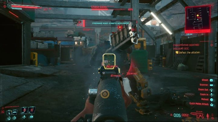 Important information about the fight against Chase Coley - Cyberpunk 2077: Discount Doc - cyberpsycho sighting walkthrough - Cyberpsycho Sighting - mini-bosses - Cyberpunk 2077 Guide