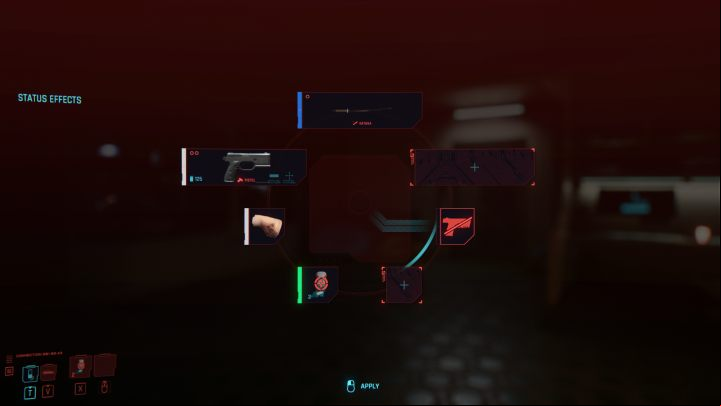 Another way to hide your weapon in Cyberpunk 2077 is to select the icon of the crossed-out pistol in the item wheel - Cyberpunk 2077: How to hide weapons? - V - main character - Cyberpunk 2077 Guide