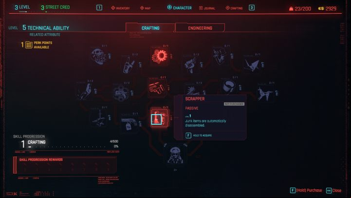 You can fully automate the disassembling of the junk with a perk Scrapper - Cyberpunk 2077: How to use junk? - Exploration - Cyberpunk 2077 Guide