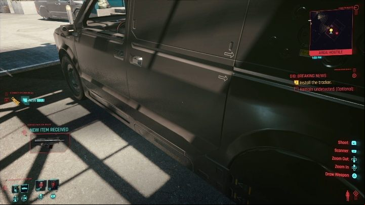 Then go to the parking lot and find the black van - Cyberpunk 2077: Agent Saboteur, Santo Domingo - Gigs, walkthrough, map - Santo Domingo - Cyberpunk 2077 Guide