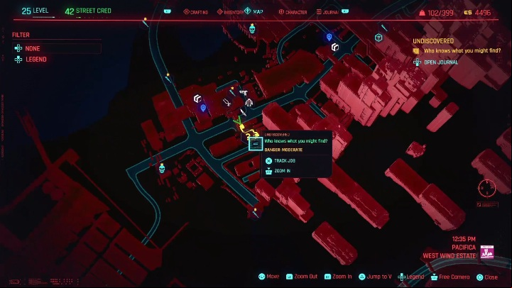 Location: southern part of the Pacifica, West Wind Estate - Cyberpunk 2077: Thievery, Pacifica - Gigs, walkthrough, map - Pacifica - Cyberpunk 2077 Guide