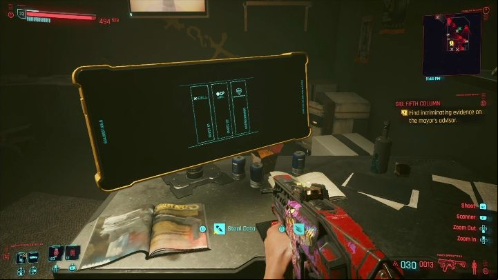 The target: data from a computer - Cyberpunk 2077: Thievery, Heywood - Gigs, walkthrough, map - Heywood - Cyberpunk 2077 Guide