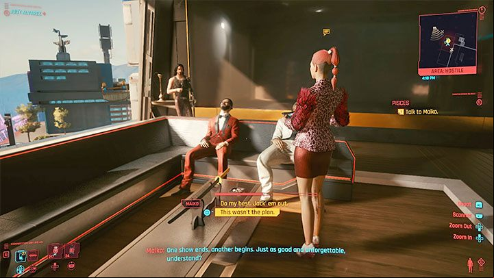 In the office, there will be four people left: Maiko, Hiromi, and two awakened from braindance of the Tyger Claws - Cyberpunk 2077: Pisces (Judy) - walkthrough - Storyline quests - Cyberpunk 2077 Guide