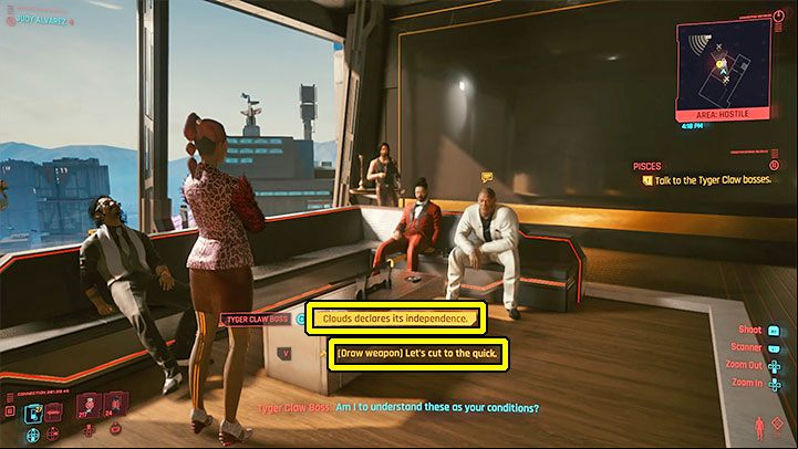 You will be forced to choose how to react - Cyberpunk 2077: Pisces (Judy) - walkthrough - Storyline quests - Cyberpunk 2077 Guide