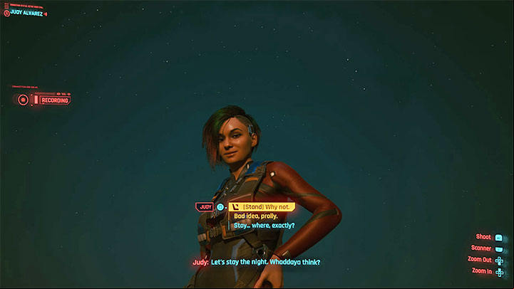 You will wake up on the bridge and find out that Judy pulled you to the surface - Cyberpunk 2077: Pyramid Song (Judy) - walkthrough - Storyline quests - Cyberpunk 2077 Guide