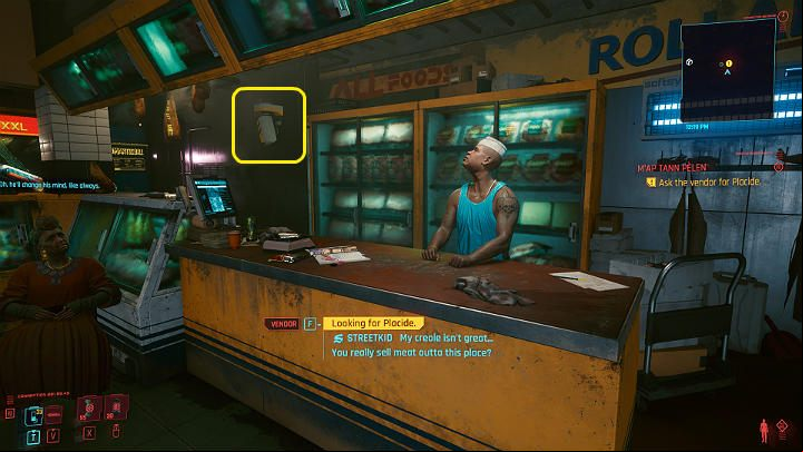 You will find the butcher's store in a nearby shopping center - Cyberpunk 2077: Map Tann Pelen walkthrough - Act 2 - Cyberpunk 2077 Guide