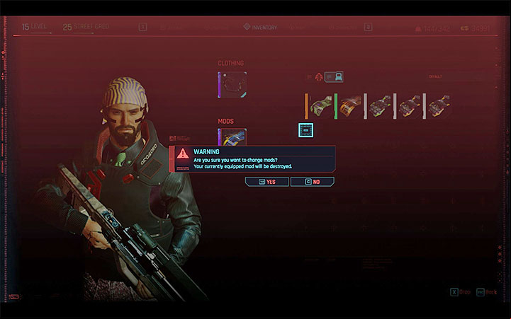 Unfortunately, you cannot freely change the installed mods or take out modifications that you do not want to continue using - Cyberpunk 2077: How to change Weapon / armour modifications? - Combat, stealth and hacking - Cyberpunk 2077 Guide