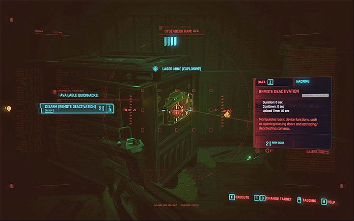 2) Hacking to disable the trap - You can turn on the scanner and track the trap - Cyberpunk 2077: How to disarm traps? - Combat, stealth and hacking - Cyberpunk 2077 Guide