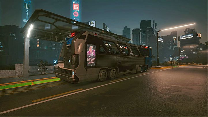 A bus may appear during the main storyline, in this case in the form of long-distance public transport - Cyberpunk 2077: Are buses playable? - Exploration - Cyberpunk 2077 Guide