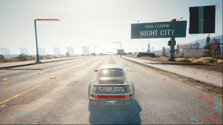 The map of the world in Cyberpunk 2077, including the inhospitable areas outside the city (the Badlands) is really big, and there are sizable signs on the borders of the Night City indicating that you will leave the city if you continue in the given direction - Cyberpunk 2077: Is it possible to leav the world map? - Exploration - Cyberpunk 2077 Guide