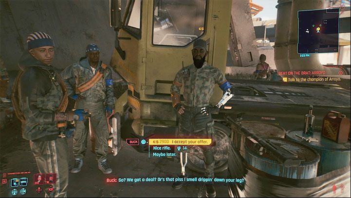 Here you will have to defeat a war veteran, Buck Arnold - Cyberpunk 2077: Beat on the Brat - walkthrough - Exploration - Cyberpunk 2077 Guide