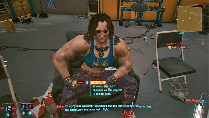 Your opponent is Rhino, a muscular woman from the Animals gang - Cyberpunk 2077: Beat on the Brat - walkthrough - Exploration - Cyberpunk 2077 Guide